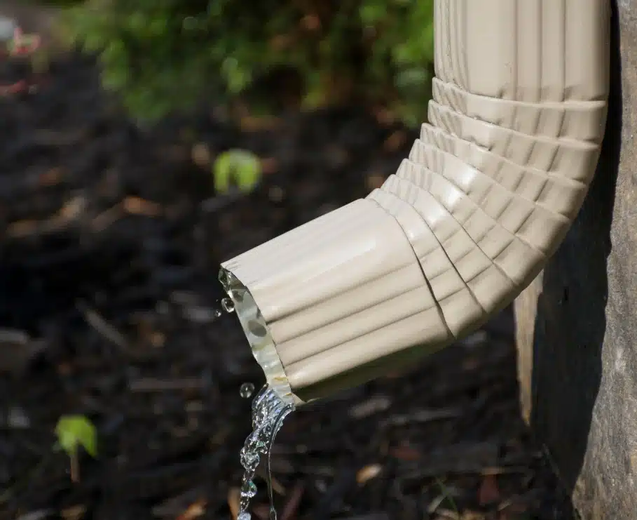 downspout on the side of the home